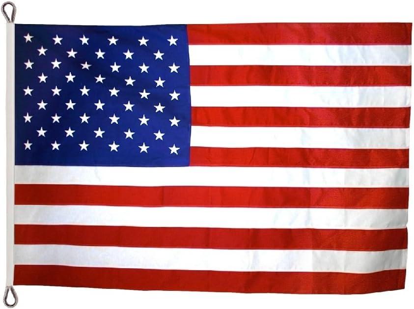 Flag 12x18 ft. Tough-Tex the Strongest, Longest Lasting Flag , with Sewn Stripes, Embroidered Stars and Roped Heading.