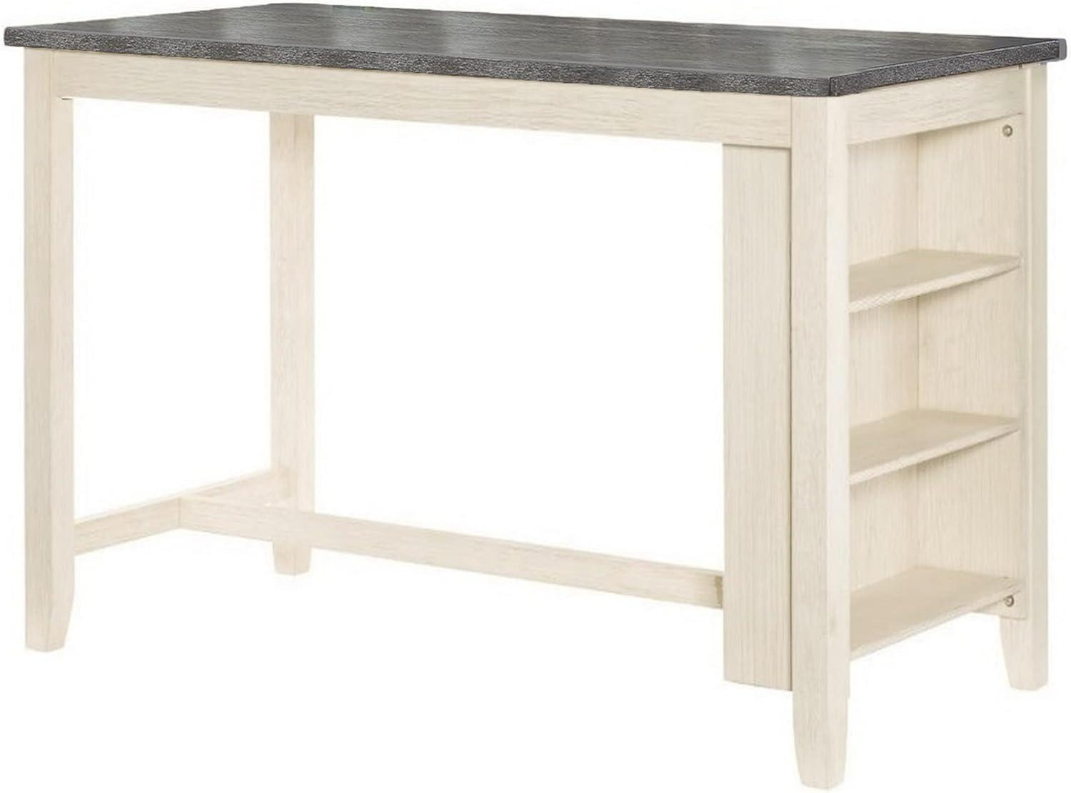 Cottage Charm 60" Two-Tone Wood Counter Height Table with Storage