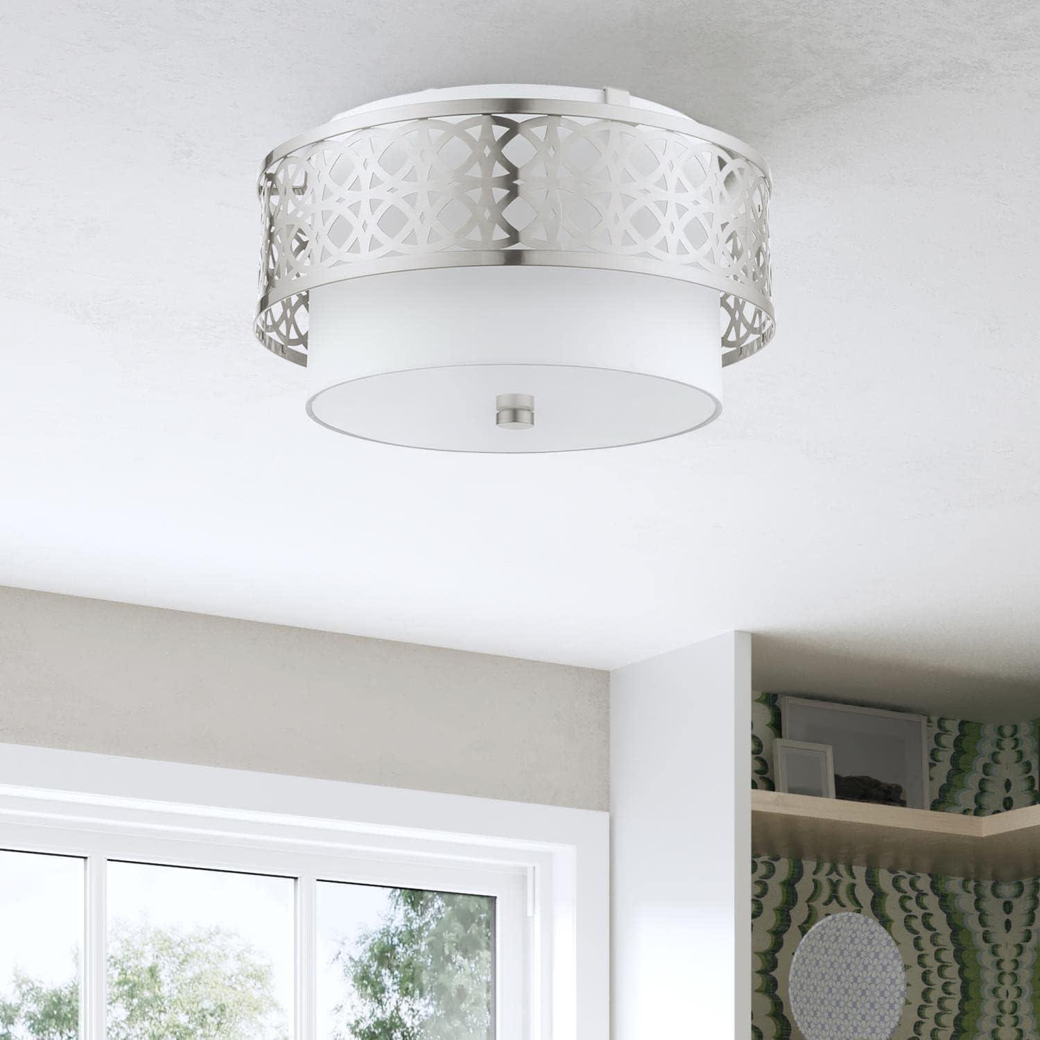 Livex Lighting Calinda 3 - Light Semi-Flush Mount in  Brushed Nickel