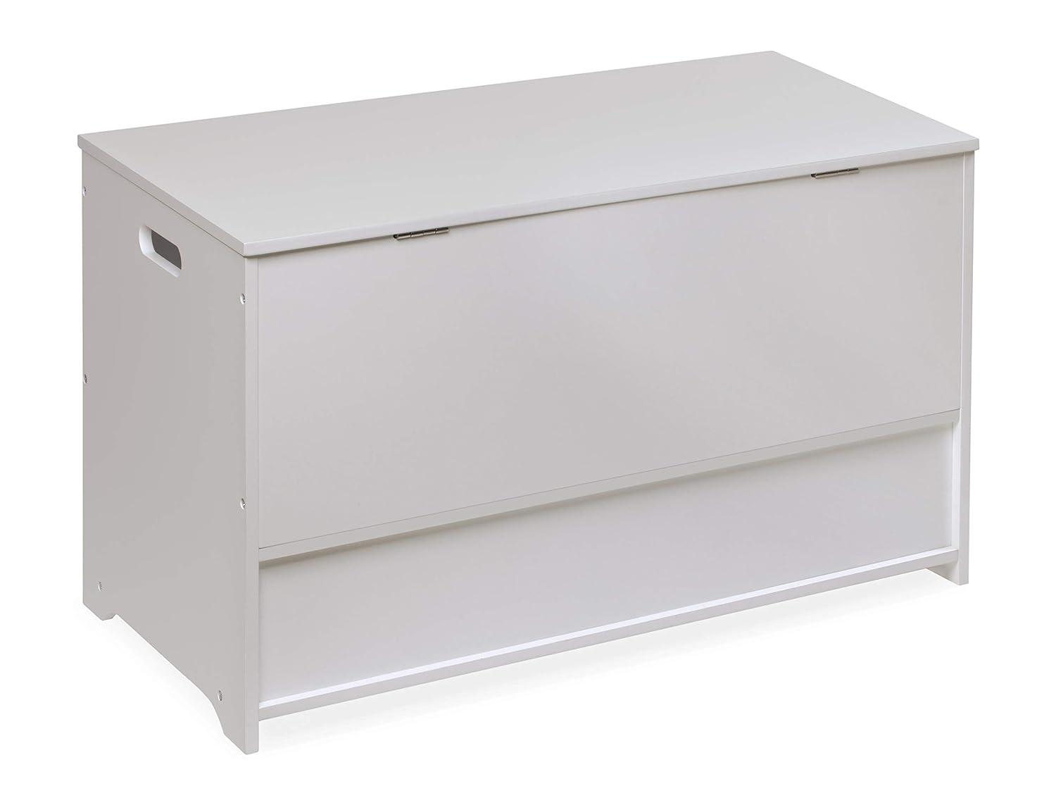 Badger Basket Up and Down Toy and Storage Box and Bench with Two Baskets - White