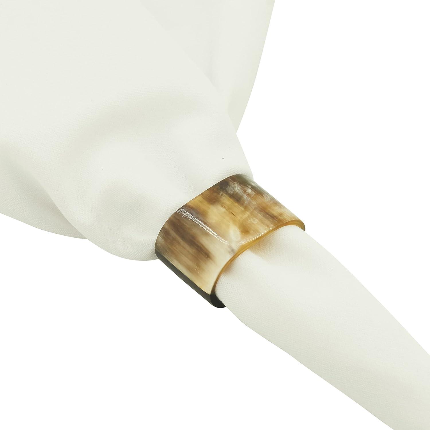 Saro Lifestyle Oval Horn Napkin Ring (Set of 4)