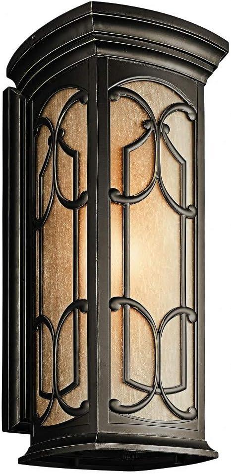 Distressed Bronze Traditional Outdoor Wall Lantern with LED Light