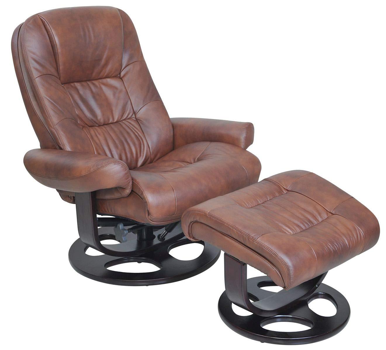 Barcalounger 15-8021 Jacque Swivel Pedestal Recliner w/Ottoman, Whiskey