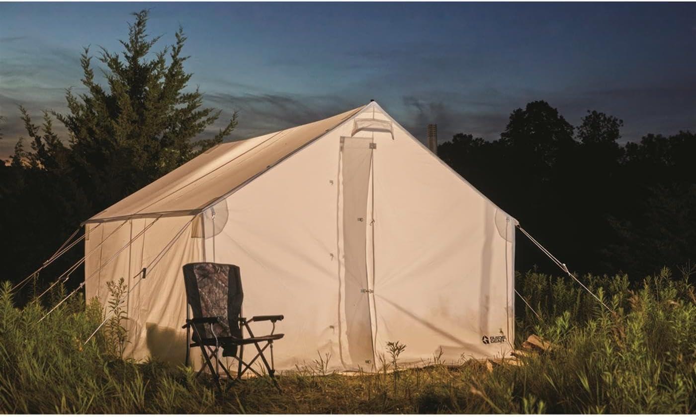 10x12' White Canvas Wall Tent for 4 Seasons