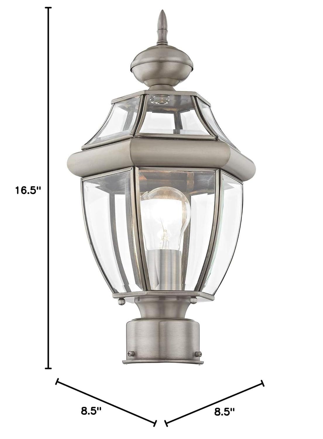 Lighting Lumens Outdoor Post Lantern Pendant Lighting Fixture - with Clear Glass Shade
