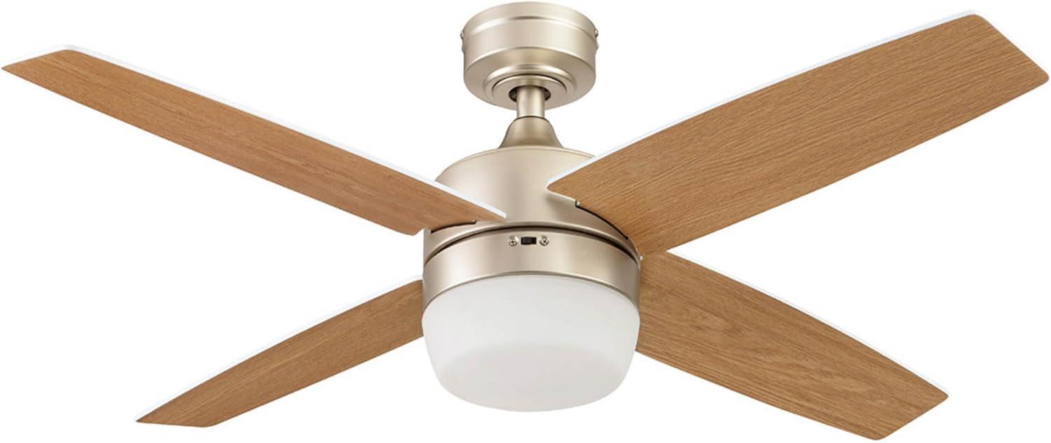 Prominence Home Atlas 44" Champagne Ceiling Fan with Light, Remote Control, 4 Blades & Reverse Airflow