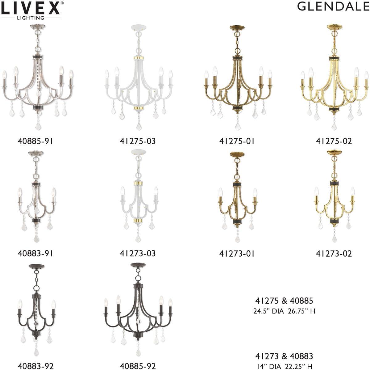 Livex Lighting Glendale 5 - Light Chandelier in  Polished Brass