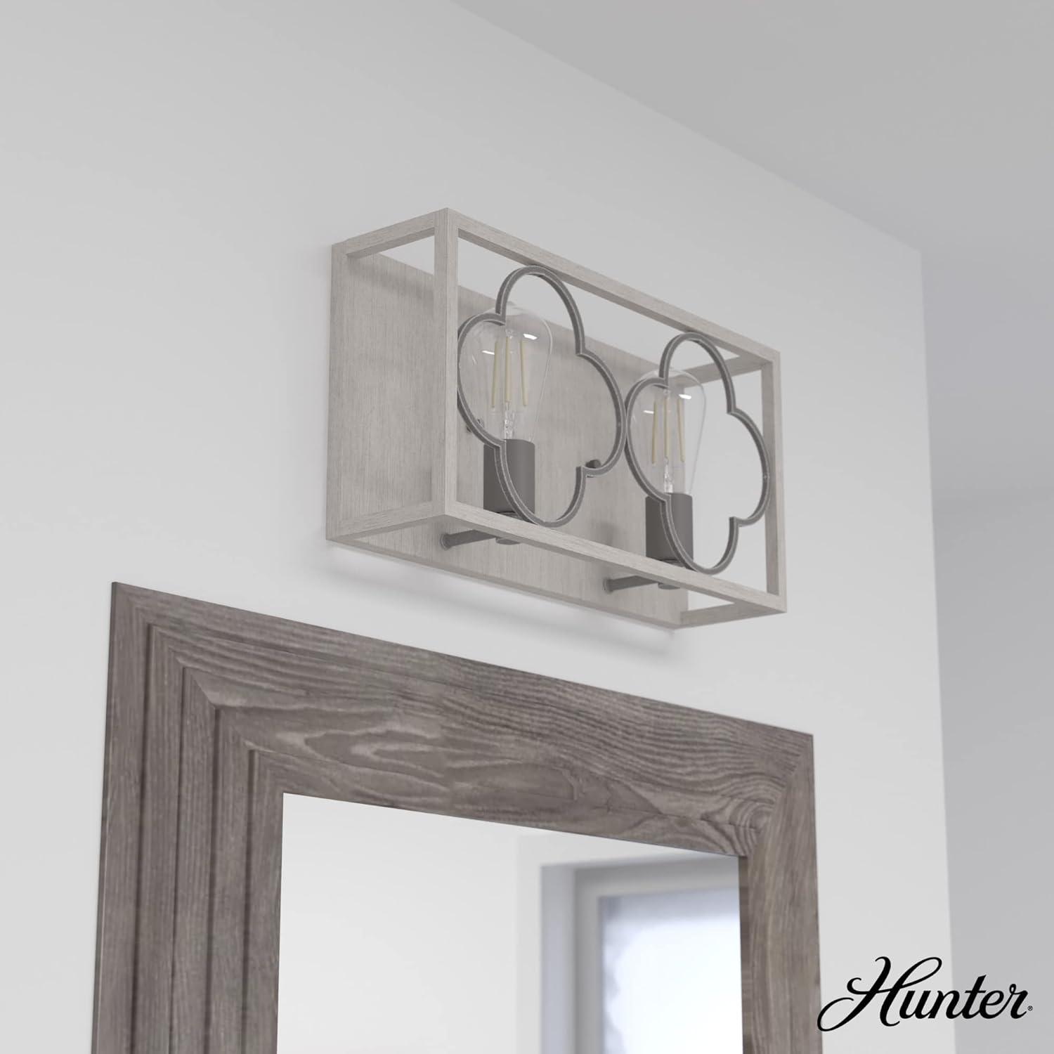 Hunter Fan Gablecrest 2 Light Flush Mount Bathroom Vanity Light Fixture
