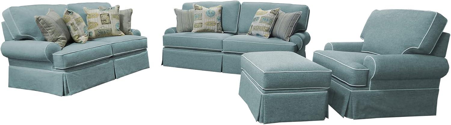 American Furniture Classics Model 8-020-S275A Coastal Aqua Series Loveseat with Four Accent Pillows