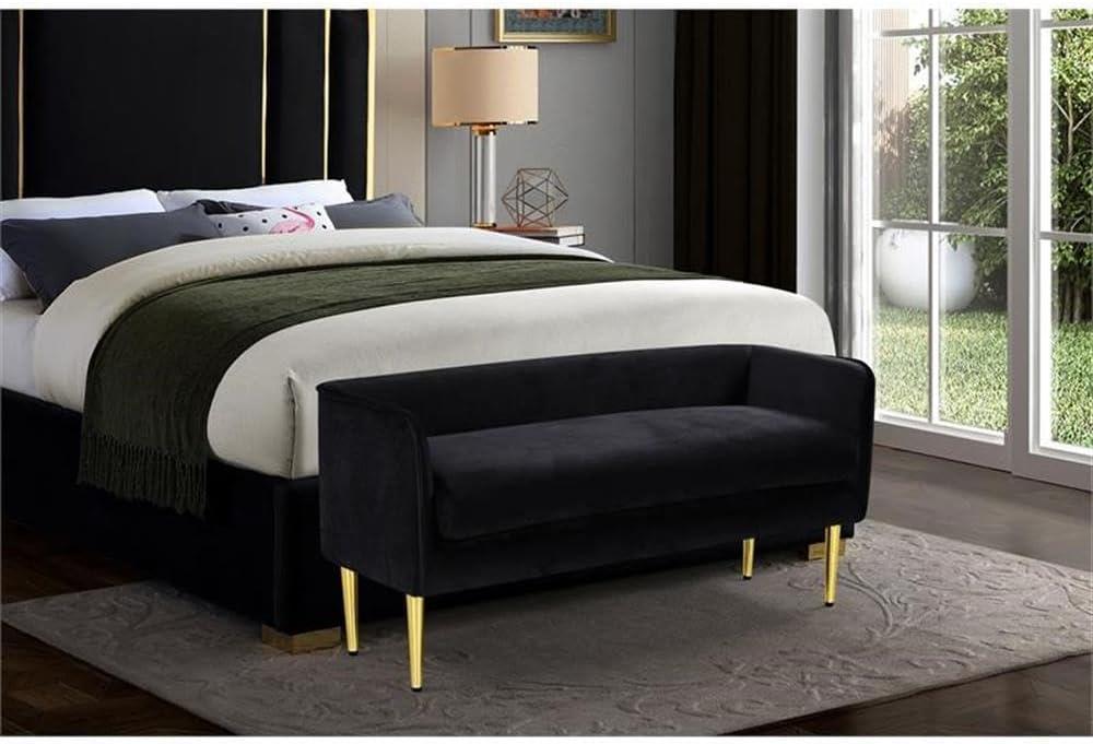 Meridian Furniture Audrey Black Velvet Bench