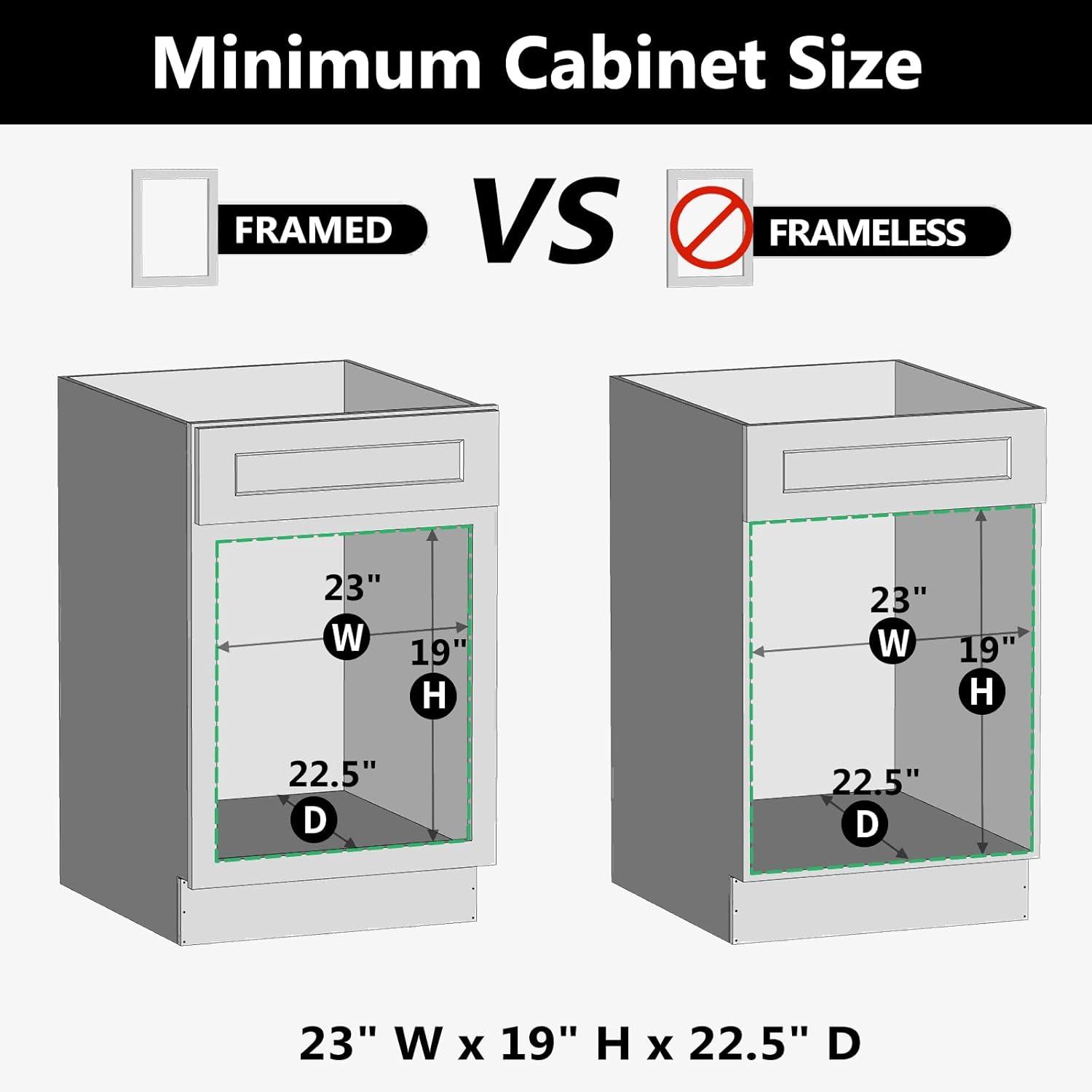 Under Sink Organizers 22½” W x 21” D, 2 Tier Pull Out Cabinet Organizer with Soft Close, Adjustable Multi-Purpose Under Sink Organizer, Right