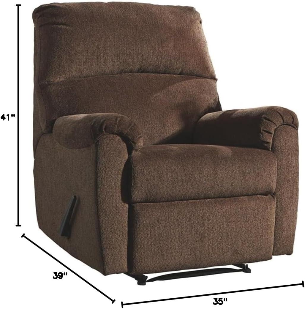 Chocolate Brown Polyester Contemporary Recliner