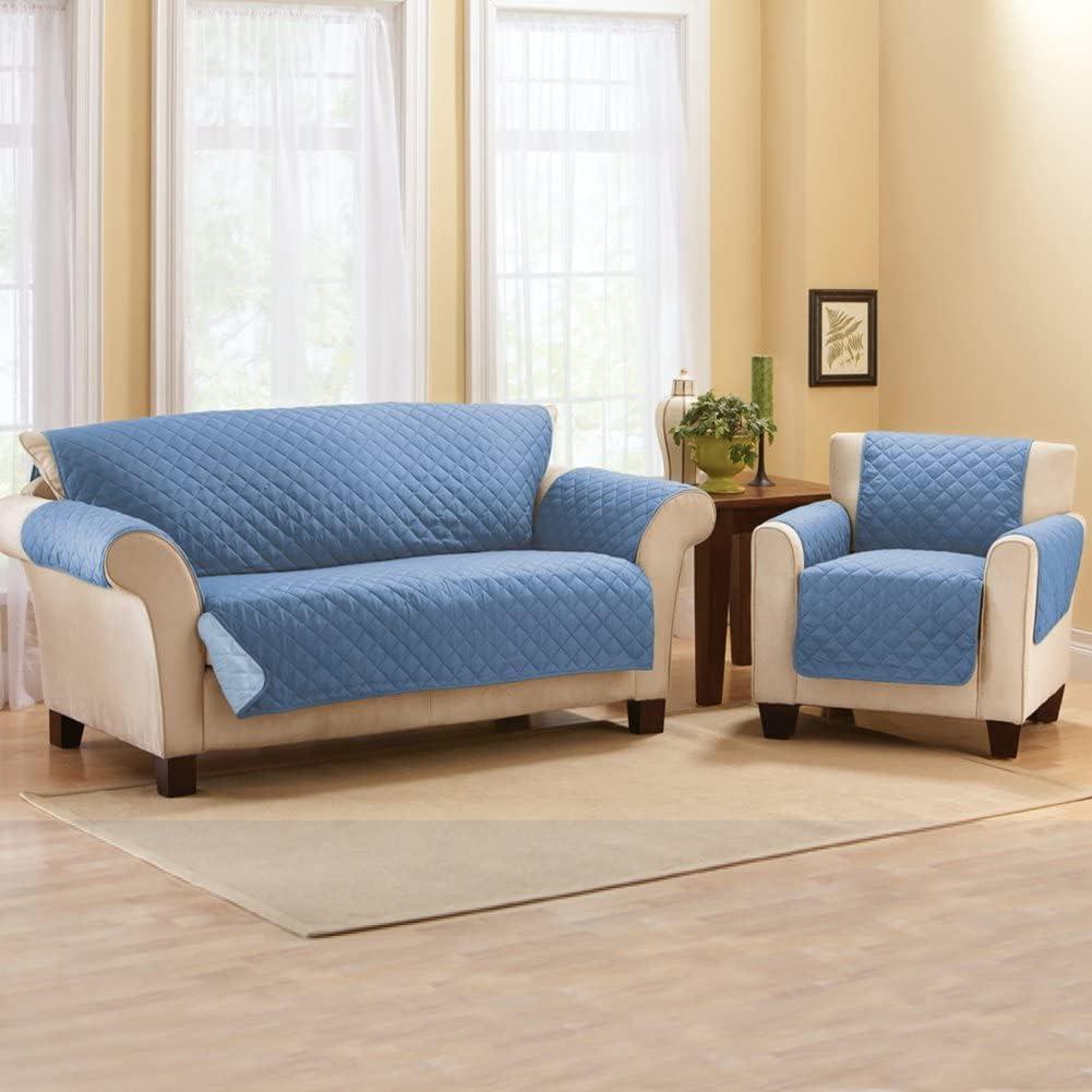 Collections Etc Reversible Quilted Furniture Cover Chair Black/Gray