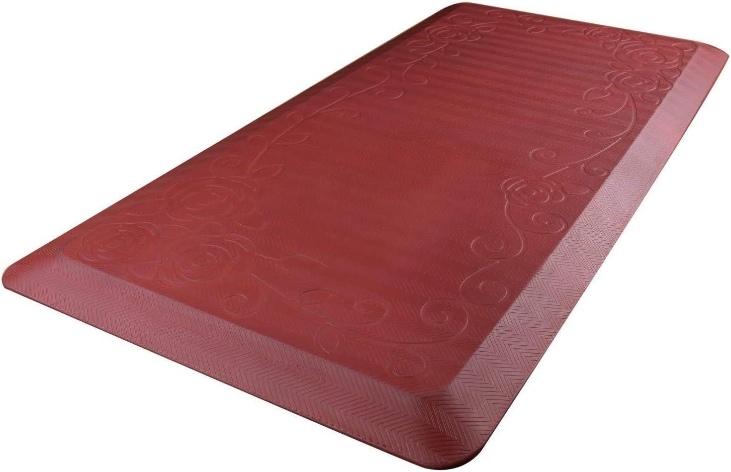 Cook N Home Anti Fatigue Floor Mat - 3/4 Inch Thick Perfect Kitchen Mats for Floor, Standing Desk Mat - Comfort at Home, Office, Garage -Durable - Stain Resistant - Non-Slip Bottom (39 x 20", Red)