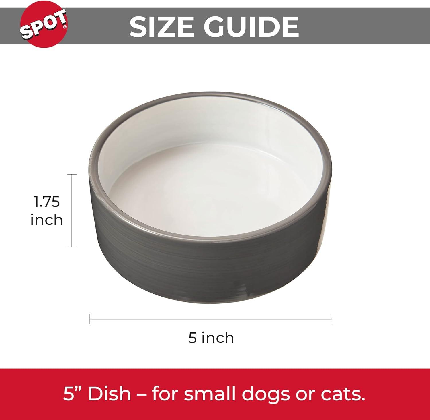 Spot 5-Inch Two-Tone Gray Ceramic Dog Dish