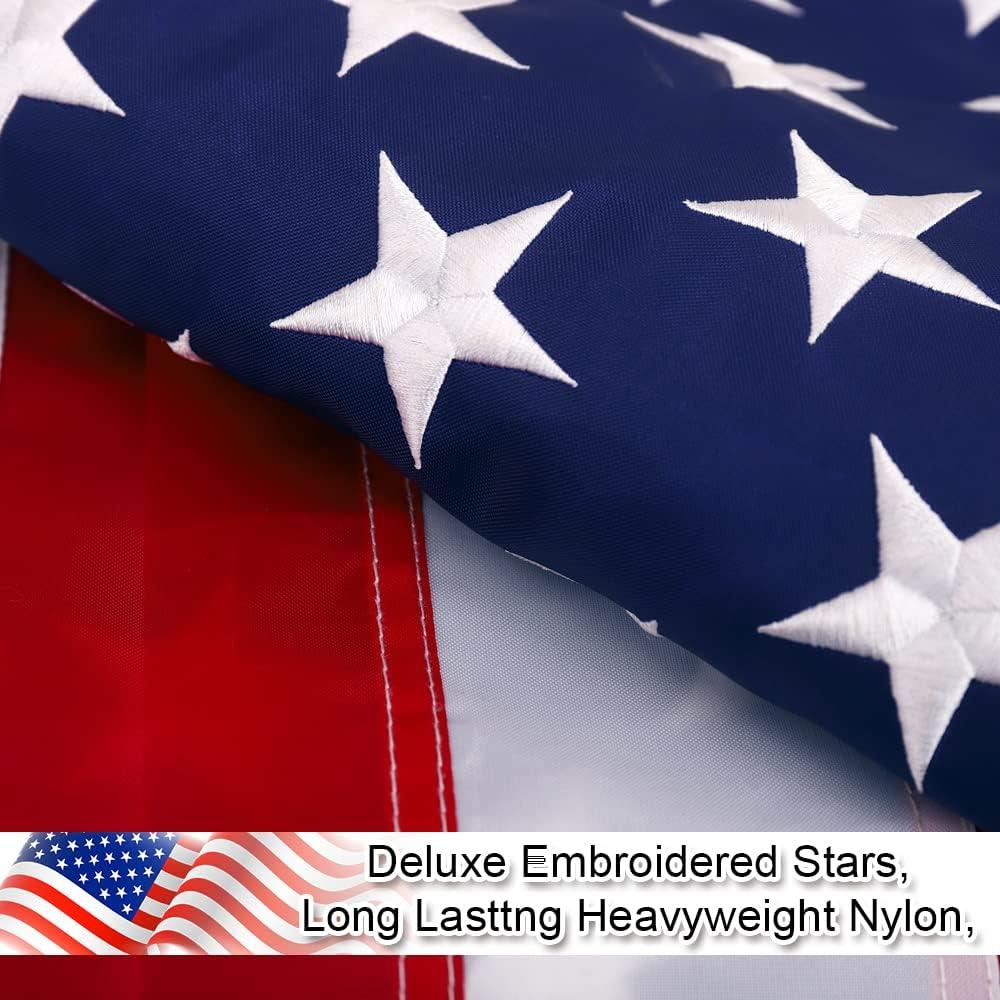 American flag USA flag 3x5FT-Embroidered Stars Flag Double Stitched Sewn Stripes Outdoors Indoors Heavy Duty flag Brass Grommets Banner