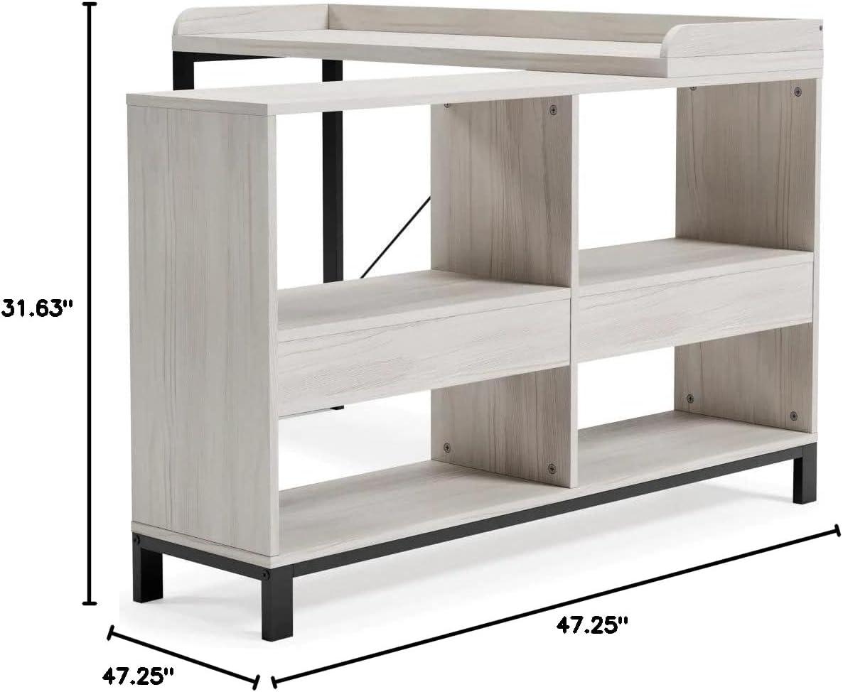 Signature Design by Ashley Casual Bayflynn L-Desk, White/Black