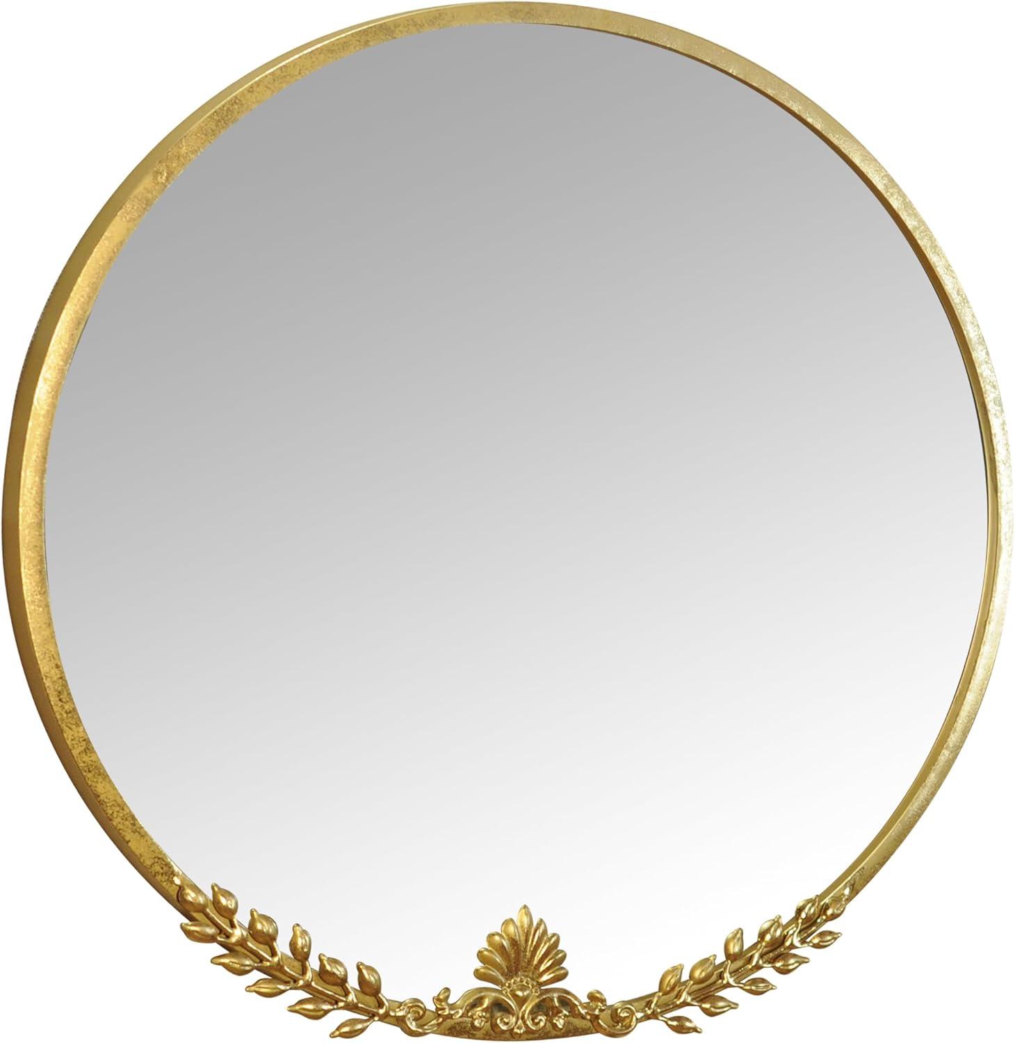 Beautiful Round Ornate Gold Frame Mirror 24" by Drew Barrymore