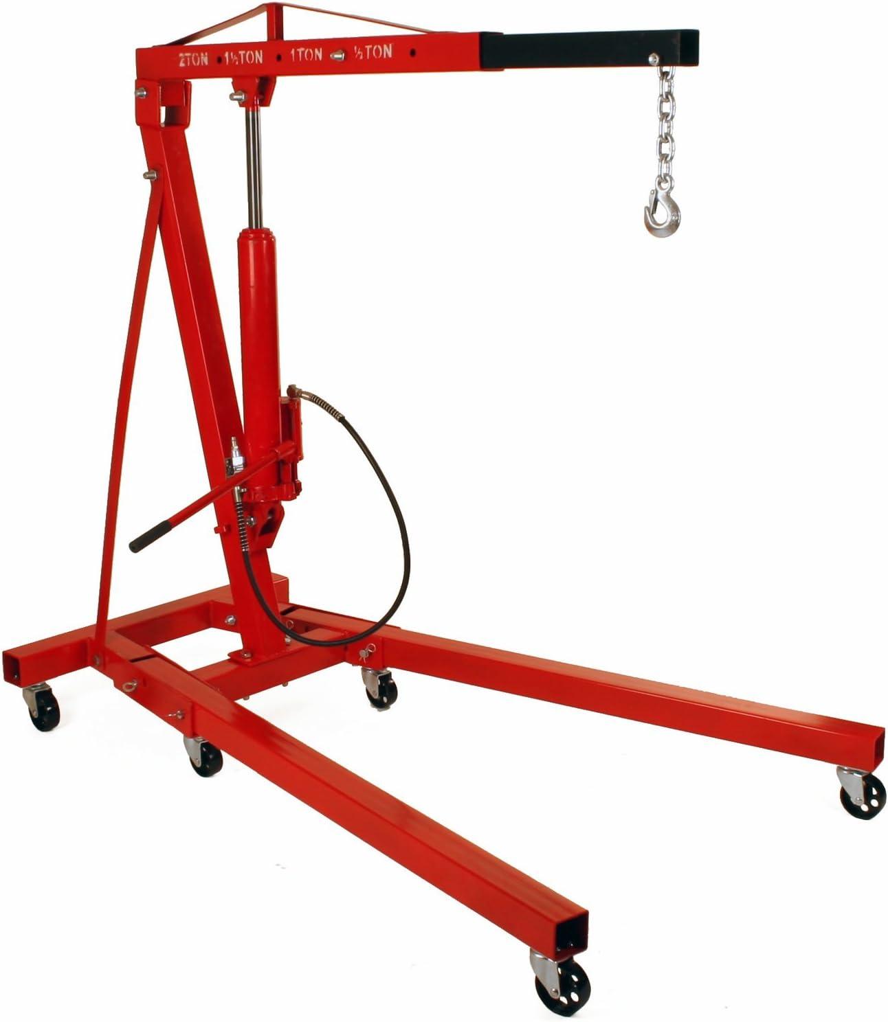 Dragway Tools 2 Ton Folding Air Hydraulic Engine Hoist Cherry Picker Shop Crane