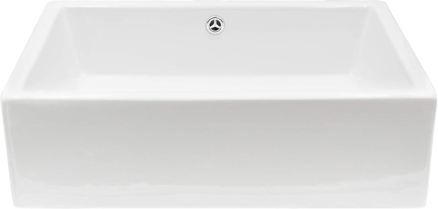 Novatto 20.5'' White Porcelain Rectangular Bathroom Sink with Overflow