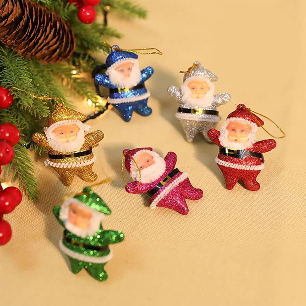 Clearance! 6Pcs Christmas Ornaments Gift, Cute Mini Santa Claus Style Christmas Tree Party Hanging Decorations for Christmas Home Decoration and Various Occasions
