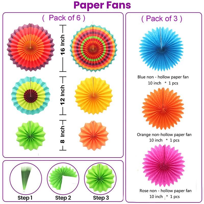 Party Hanging Paper Fan Set, Paper Flower Balls, Birthday Parties, Wedding Events, Holiday Decorations