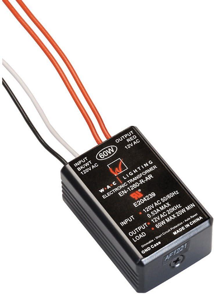 Compact Black Electronic Remote Transformer for Lighting Systems