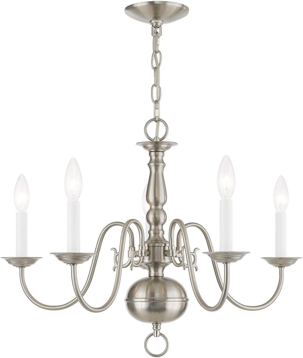 Elegant Williamsburgh 5-Light Brushed Nickel Chandelier