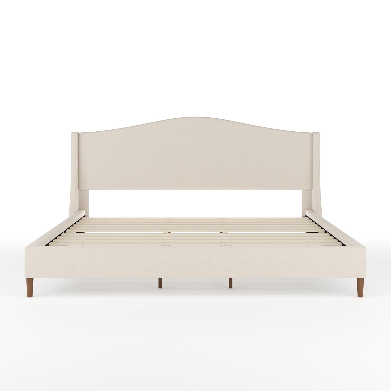 Martha Stewart Martha Stewart Amelia Upholstered Platform Bed With Curved Headboard