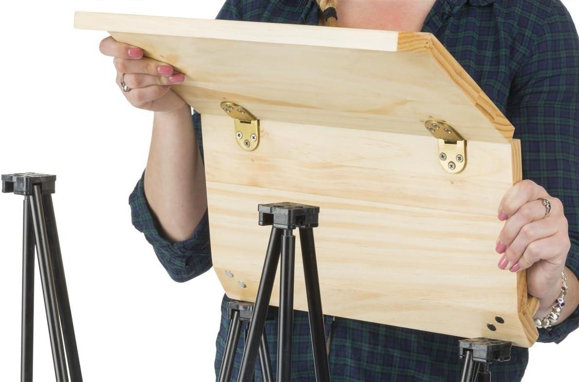 Portable Birch Wood and Metal Folding Lectern with Carrying Bag