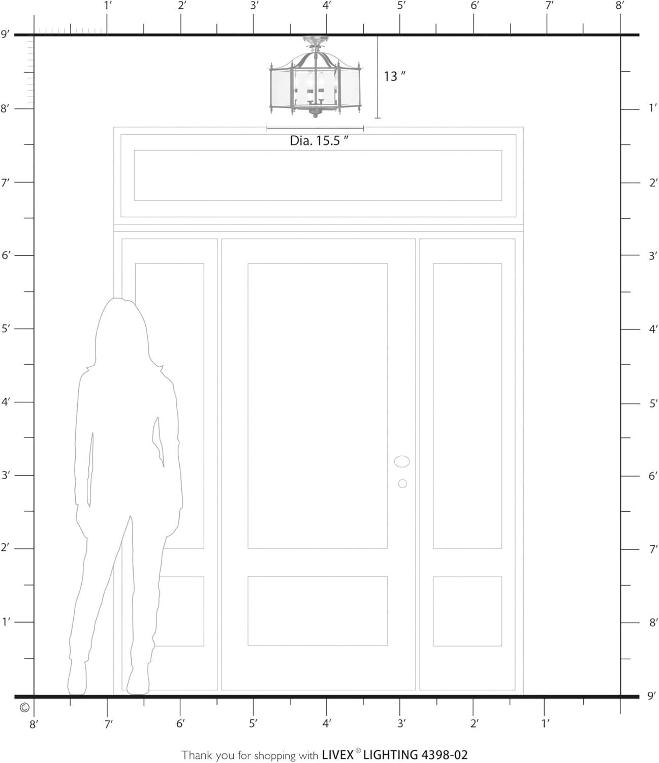 Livex Lighting Livingston 4 - Light Pendant in  Polished Brass