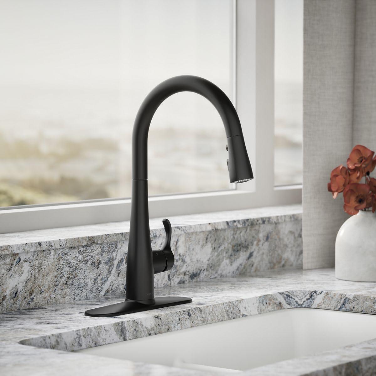 Simplice Touchless Pull-Down Kitchen Sink Faucet with Three-Function Sprayhead
