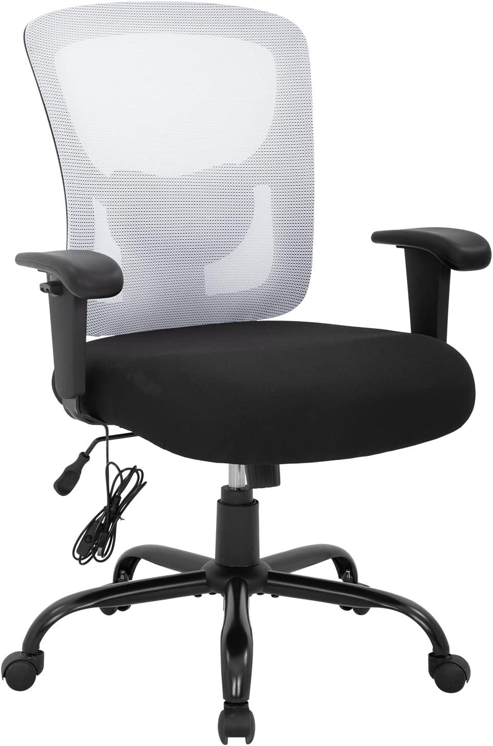 Ergonomic High-Back Swivel Executive Mesh Chair, 400 lb. Capacity, White