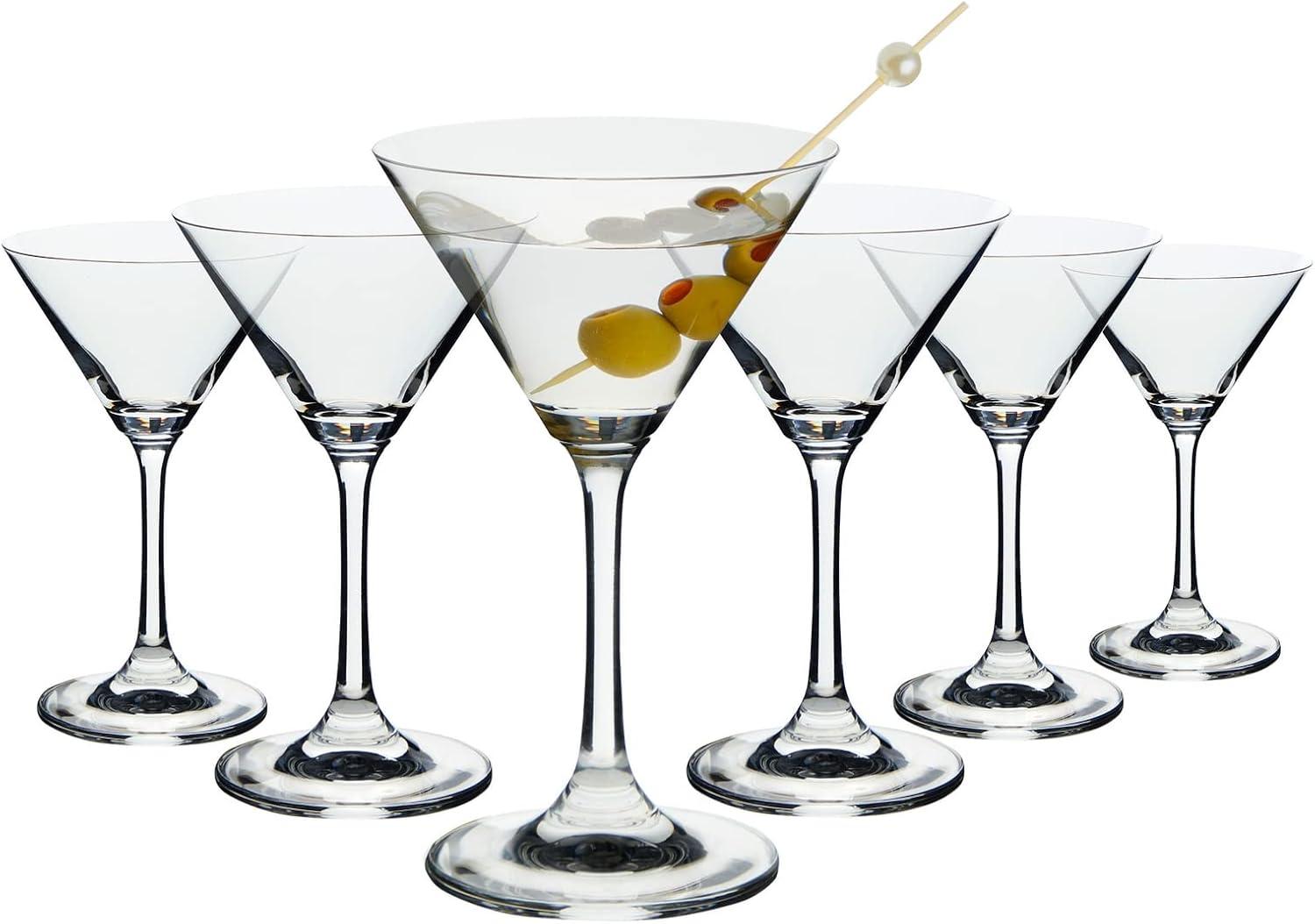 Juvale 5 oz Mini Martini Glasses Set of 6 - Small Cocktail Stem Glasses for Dessert, Margaritas, Classic Barware Accessories