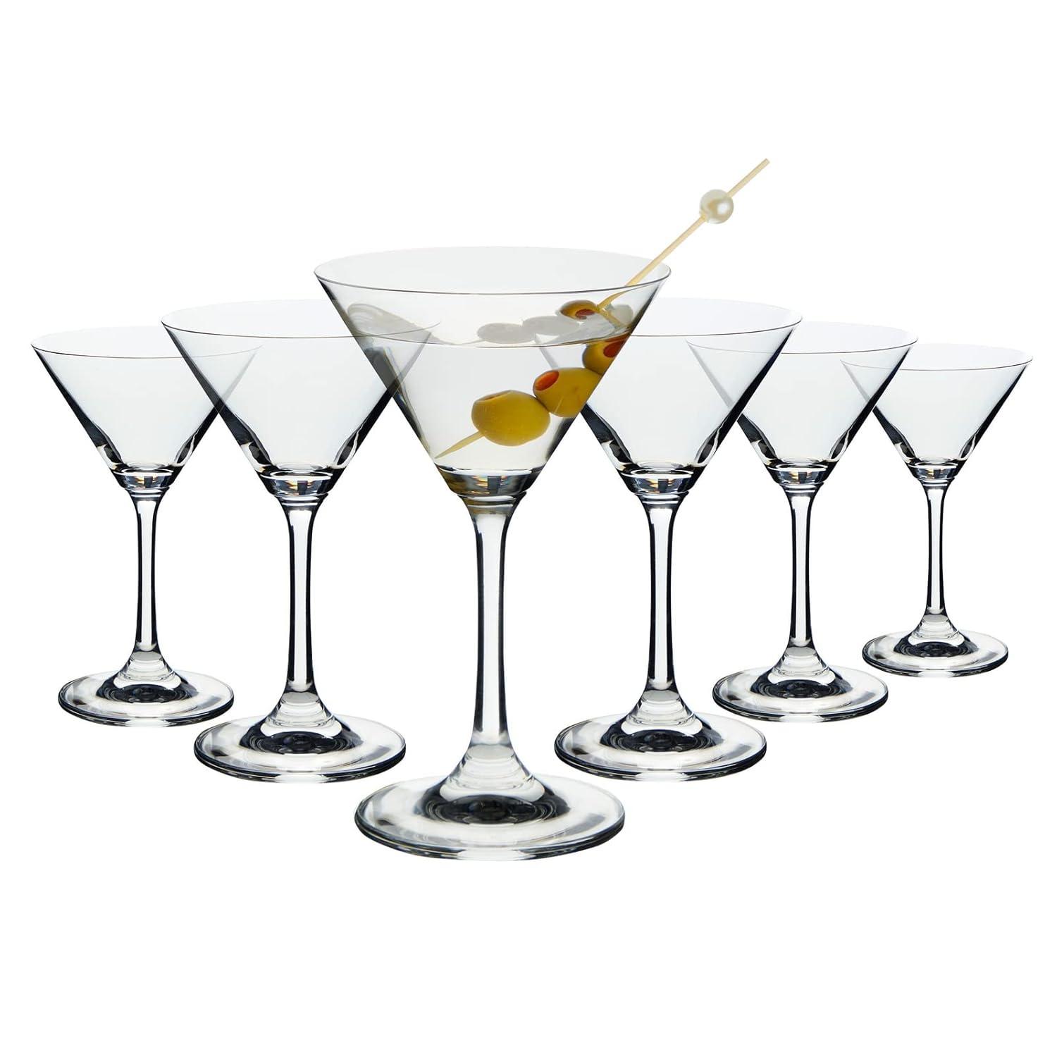 Juvale 5 oz Mini Martini Glasses Set of 6 - Small Cocktail Stem Glasses for Dessert, Margaritas, Classic Barware Accessories
