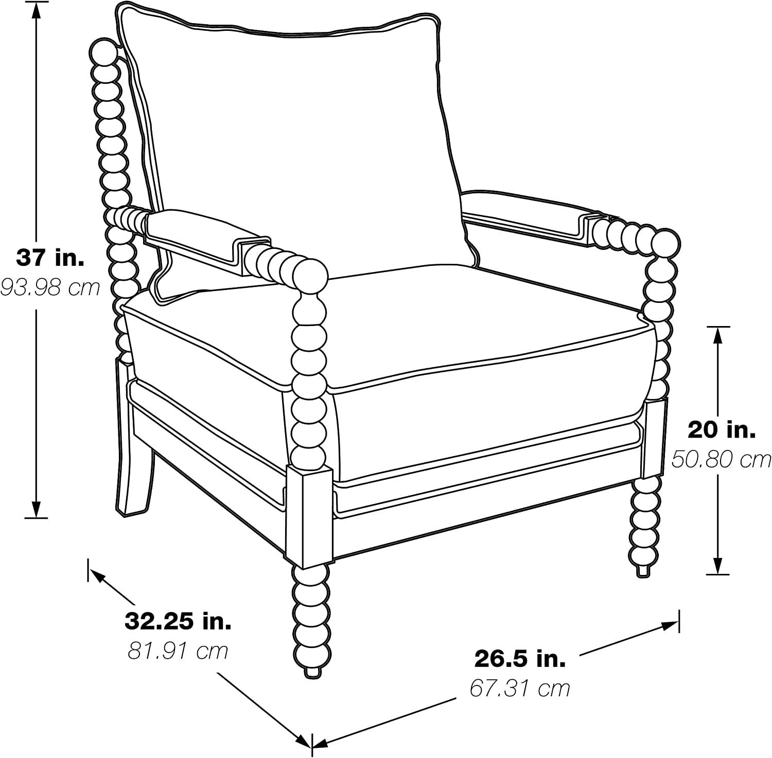 Kaylee Spindle Chair in Smoke Gray Fabric with White Frame