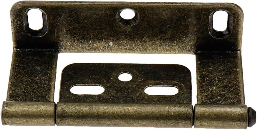 LC LICTOP Full Inset Partial Wrap Non-Mortise Door Hinges Antique Bronze Vintage Cabinet Furniture Hinge 4pcs