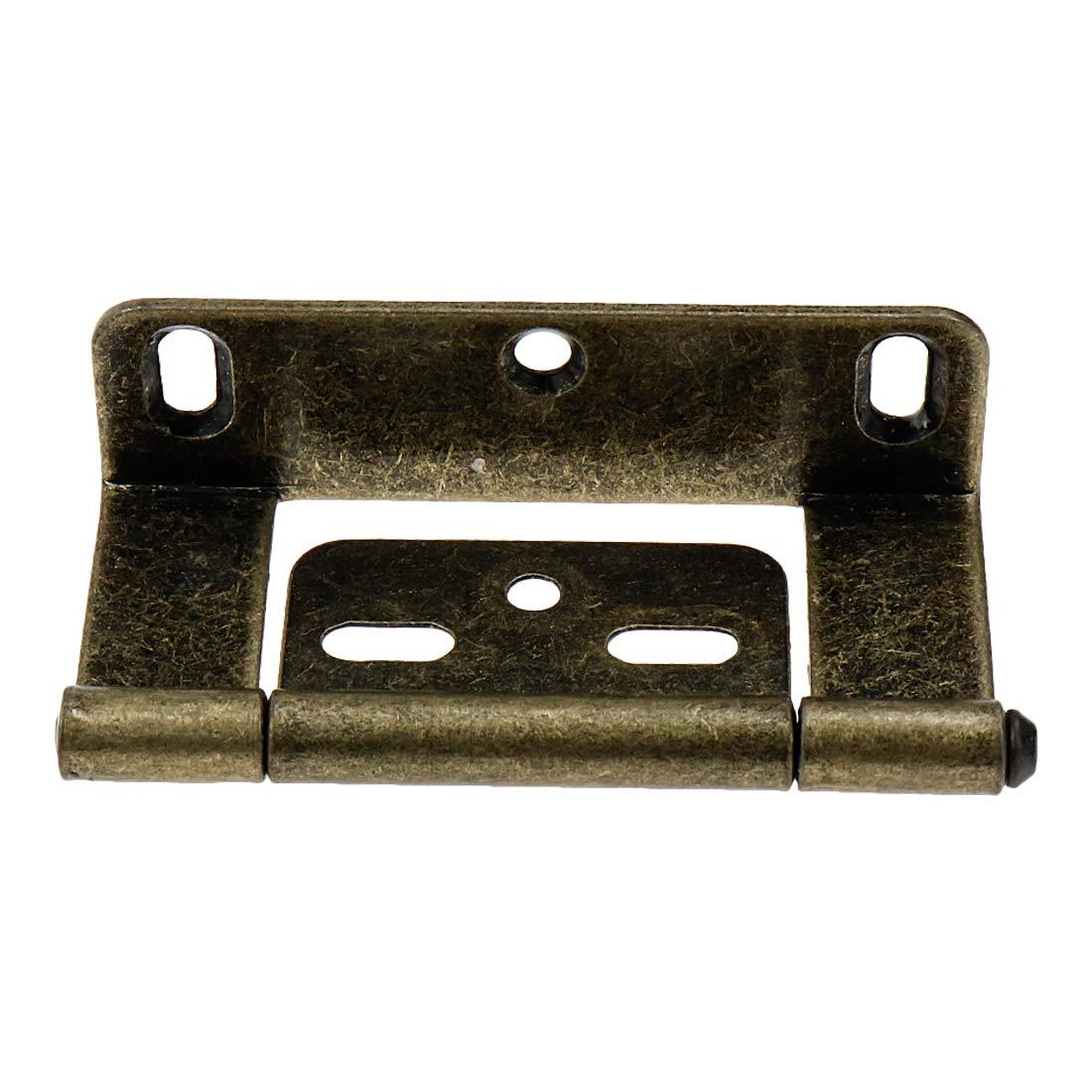 LC LICTOP Full Inset Partial Wrap Non-Mortise Door Hinges Antique Bronze Vintage Cabinet Furniture Hinge 4pcs