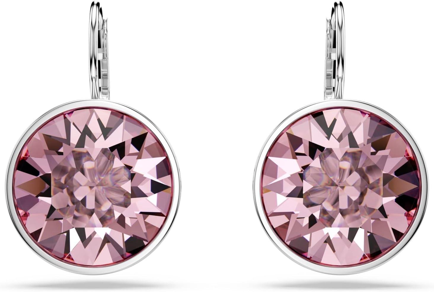 Swarovski Bella Drop Earrings, Round Cut Crystal, Lever Back Closure