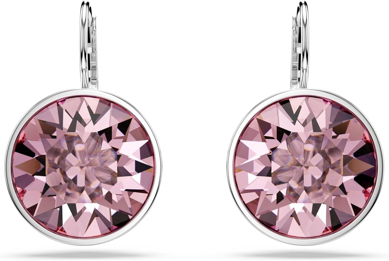 Swarovski Bella Drop Earrings, Round Cut Crystal, Lever Back Closure