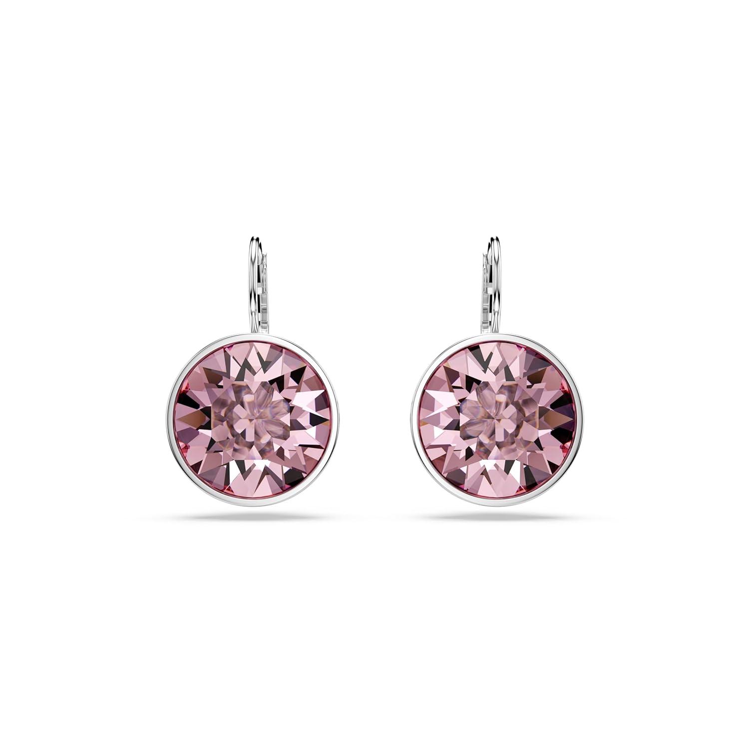 Swarovski Bella Drop Earrings, Round Cut Crystal, Lever Back Closure