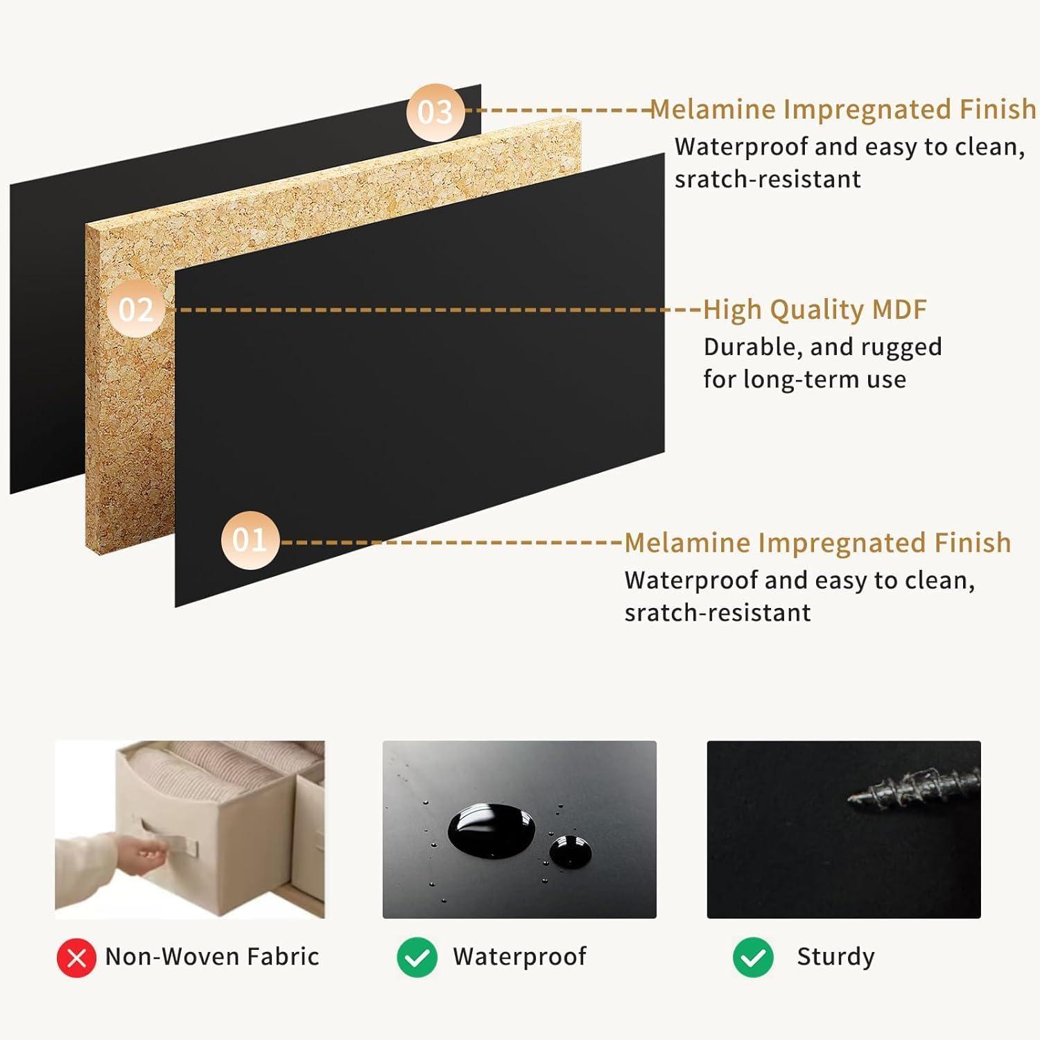 Fluted Dresser For Bedroom With 8 Drawers, 55" Wide Modern Chest Of Drawers With Metal Handle