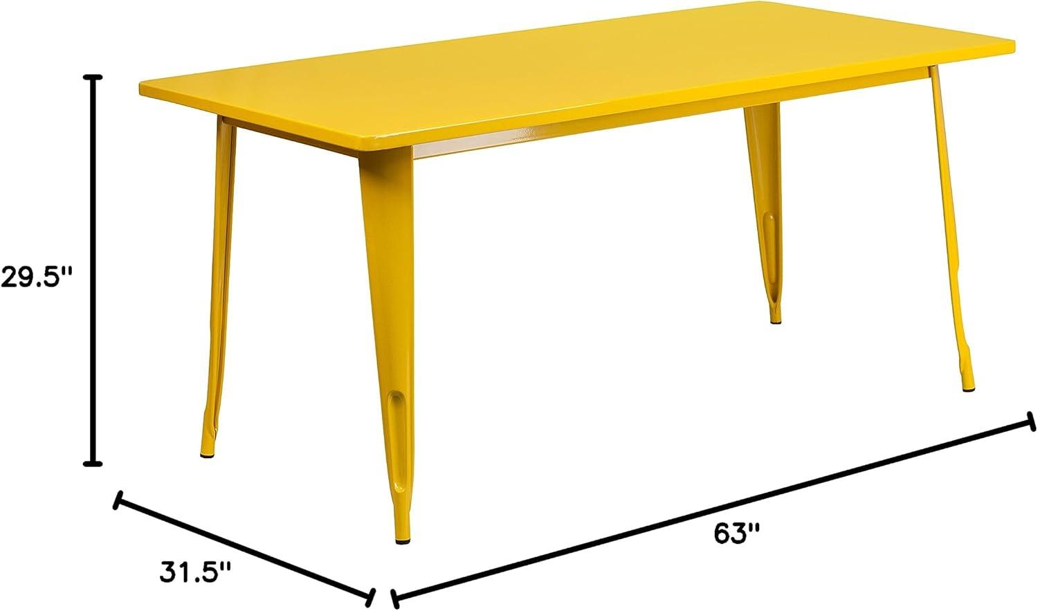 Flash Furniture Commercial Grade 31.5" x 63" Rectangular Metal Indoor-Outdoor Table