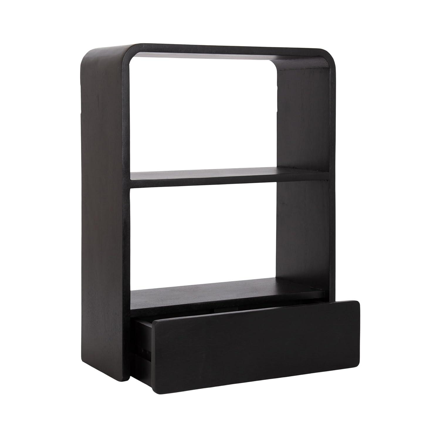 Hokku Designs Wooden Wall Shelf with Storage Drawer