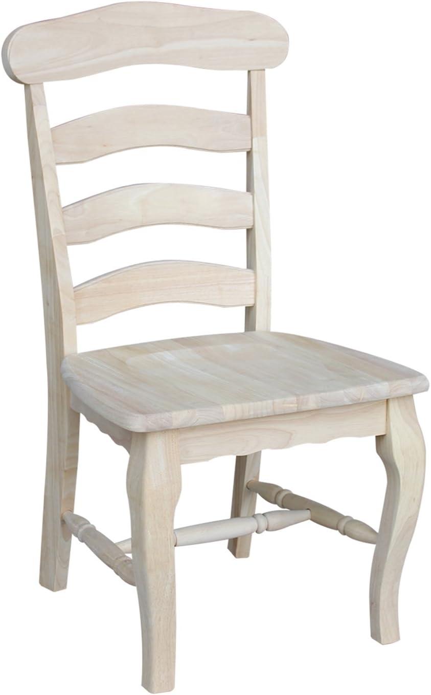 International Concepts Solid Wood Country French Dining Chairs, Set of 2