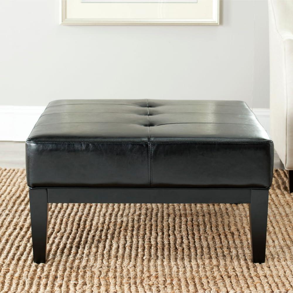 Fulton Small Square Cocktail Ottoman - Black - Safavieh