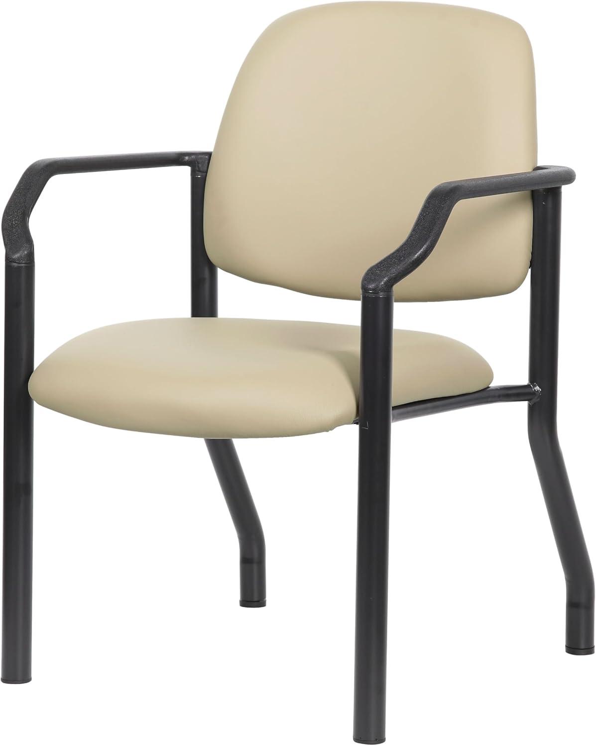 Boss Office Products Big and Tall Antimicrobial Guest Armchair, 300 lb. weight capacity, Beige
