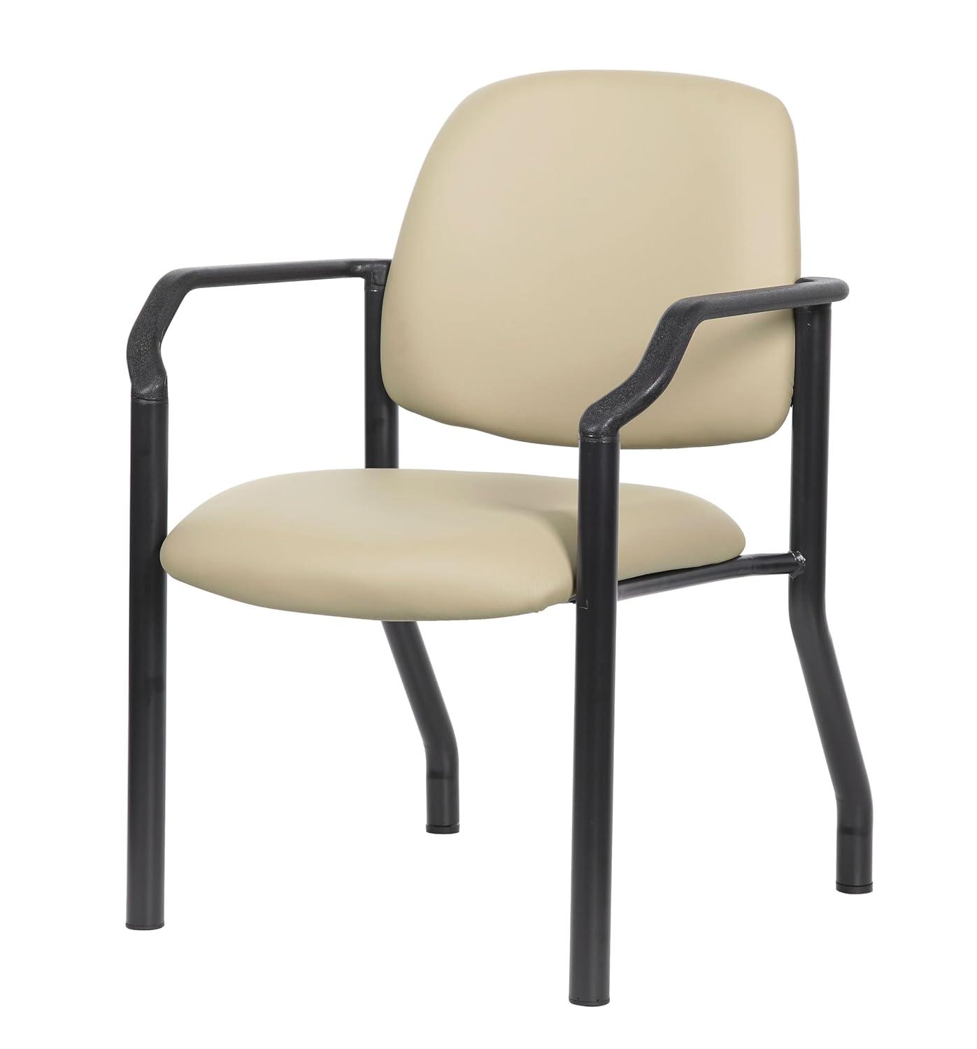 Boss Office Products Big and Tall Antimicrobial Guest Armchair, 300 lb. weight capacity, Beige