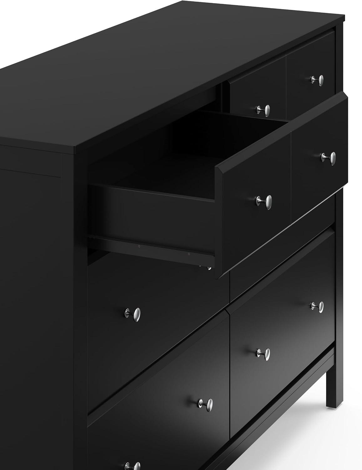 Storkcraft Horizon 6 Drawer Nursery Double Dresser, Black