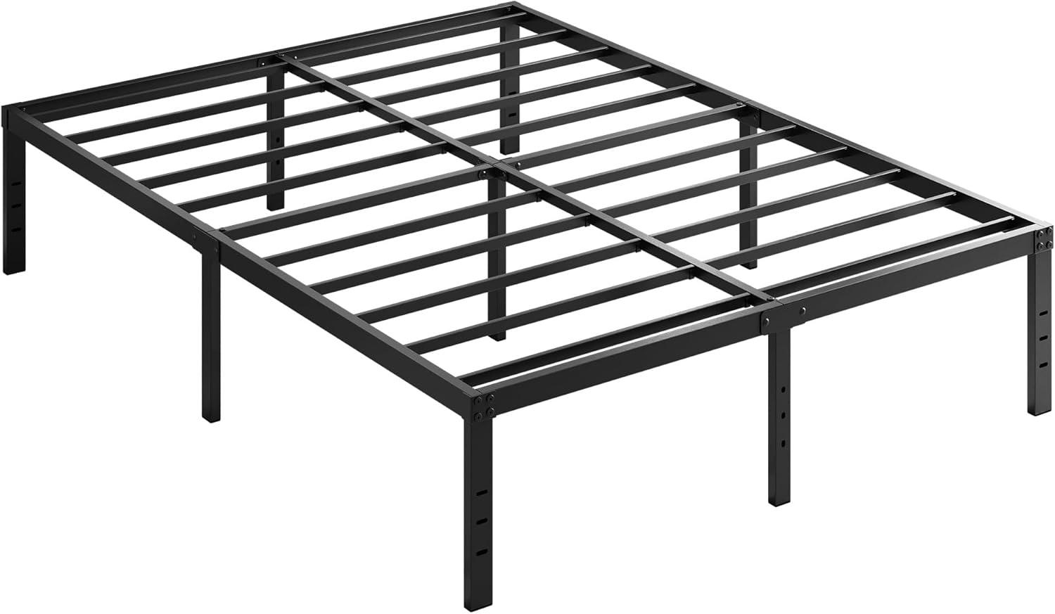 14 inches Queen Bed Frames No Box Spring Needed ,2500 lbs Heavy Duty Metal Platform Bed Frame with Storage Queen Size for Adult Black